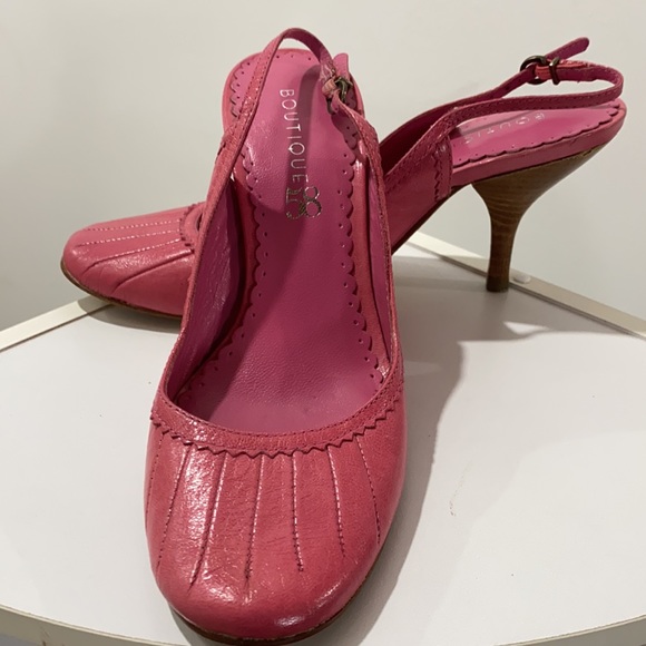 Boutique 58 pink leather slingback sandals 7.5 - Picture 2 of 7